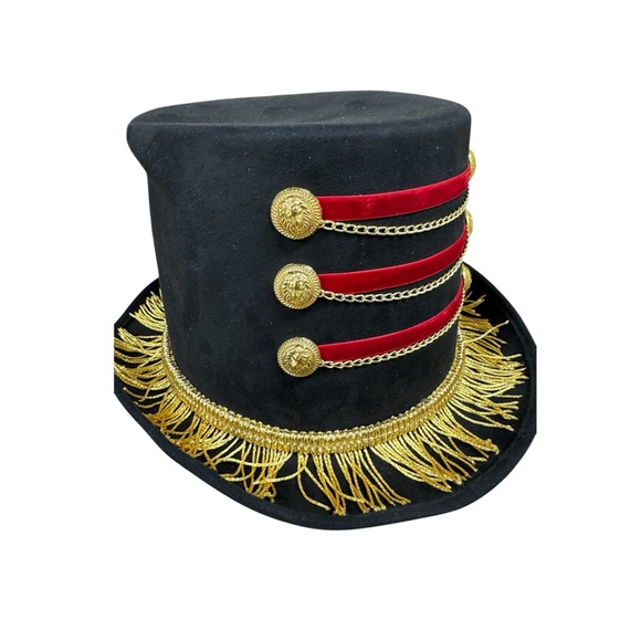 Black and Gold Top Hat with Red Accents - Picture 3 of 3